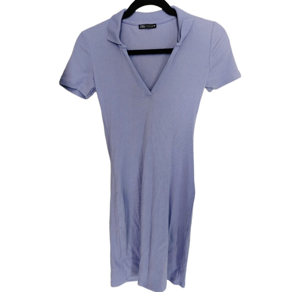 Zara Collared Bodycon Periwinkle Dress